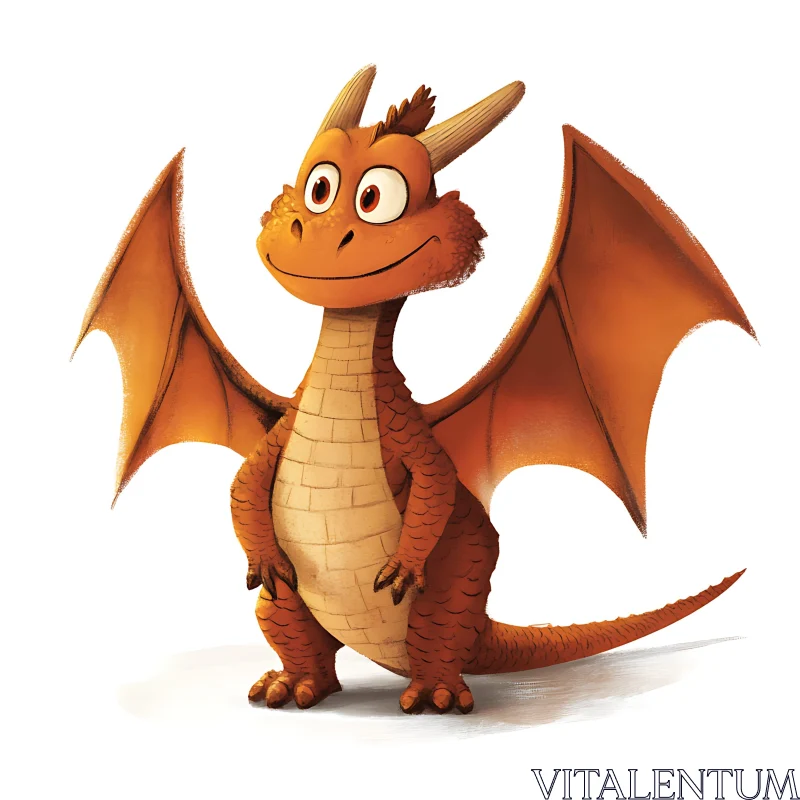 AI ART Orange Dragon Character Design