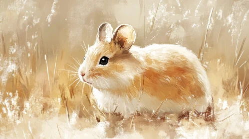 Cute Hamster amid Gentle Hues