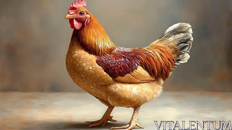 Artistic Hen Illustration AI Image