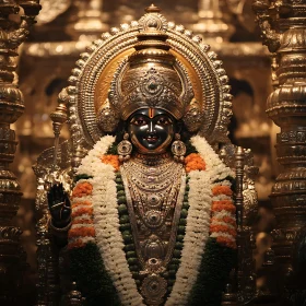 Gilded Hindu God Statue