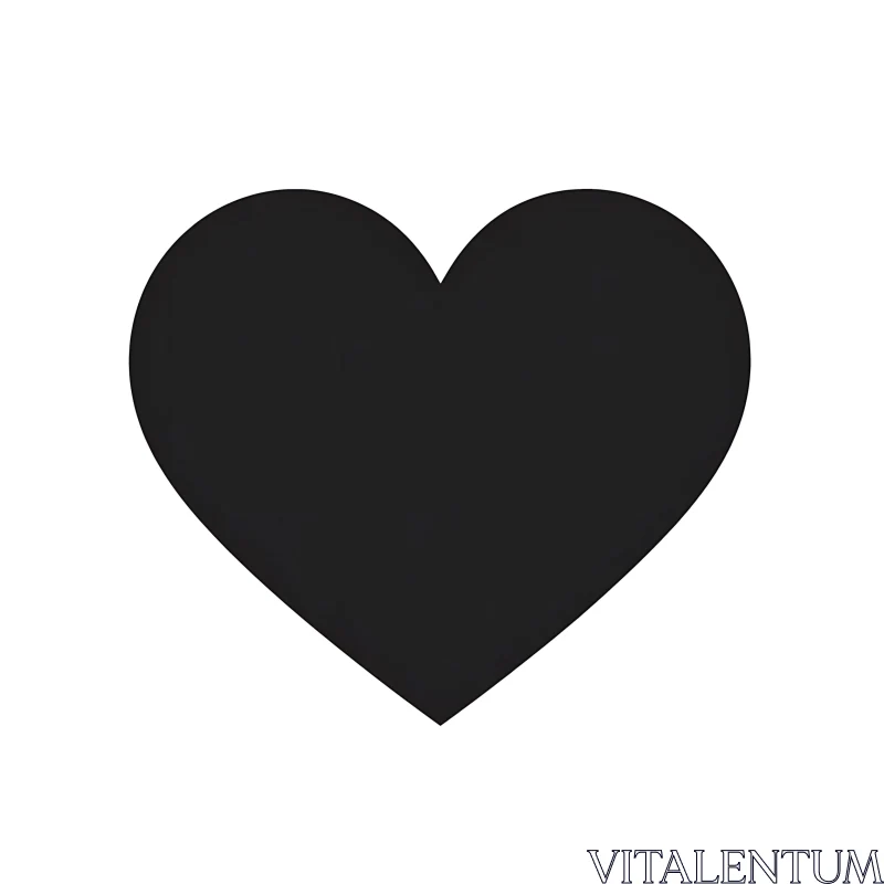 Minimalist Black Heart Design AI Image