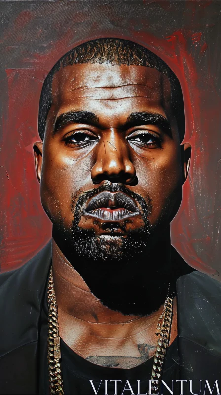 Artistic Representation of Kanye West's Portrait AI Image