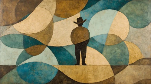 Abstract Man with Hat Painting