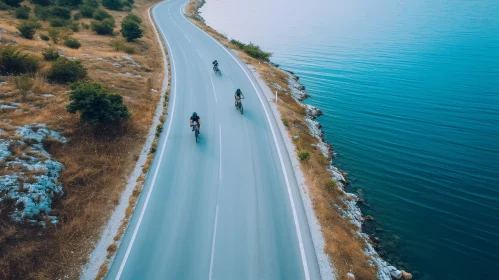 Aerial Cyclists: Captivating Journey Along the Water