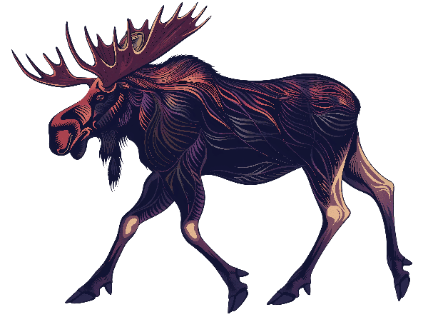 POD Design Intricate Moose Artwork