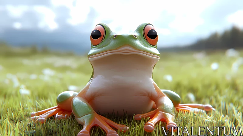 AI ART Frog in Nature