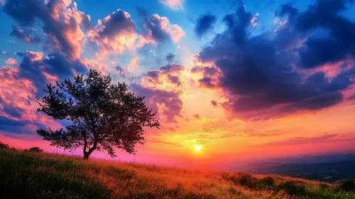 Sunset Tree Landscape
