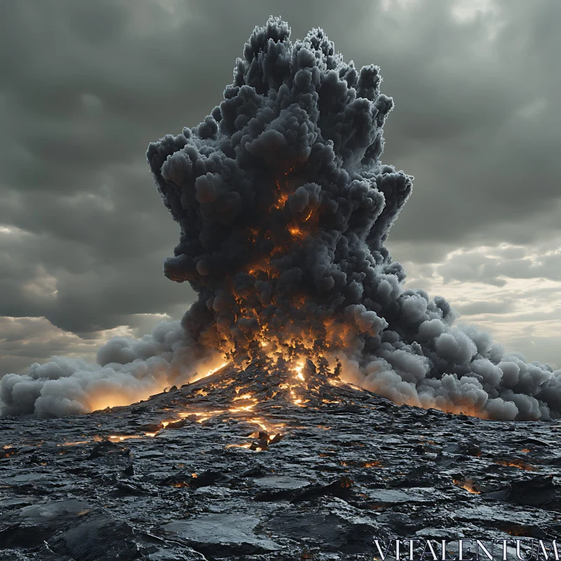 AI ART Eruption: A Volcano's Fiery Display