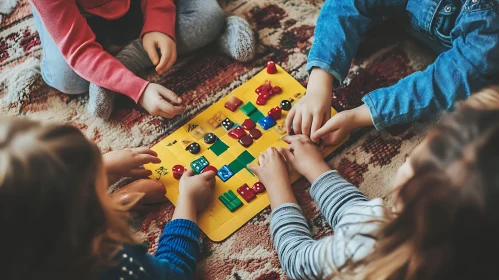 Kids Enjoying Board Game Time