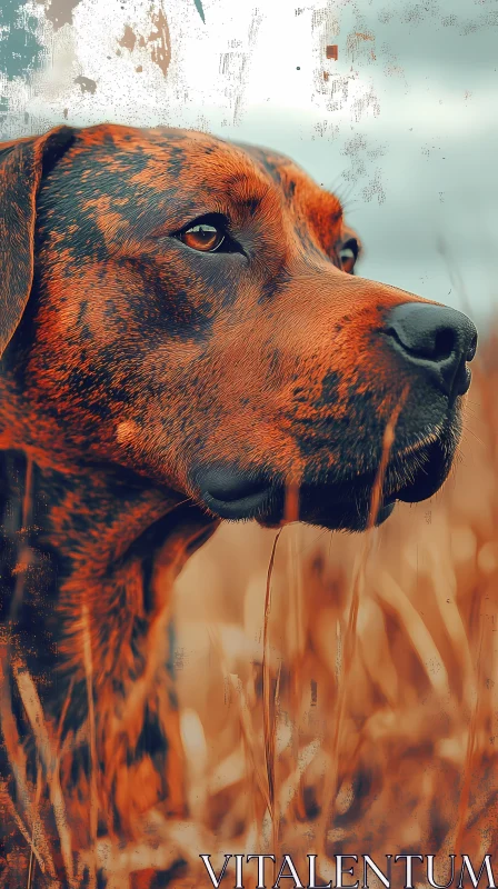 Dog's Gaze in Nature AI Image