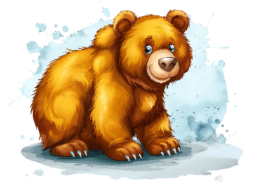 Friendly Cartoon Bear Illustration POD Design