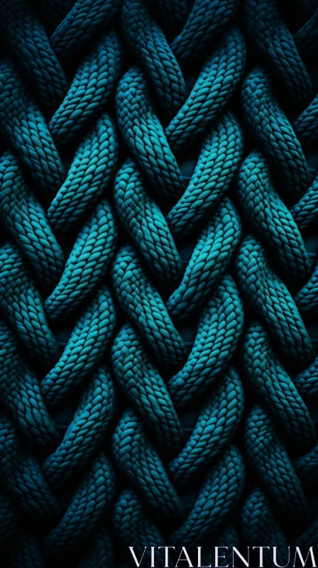 Intricate Rope Texture in Emerald and Indigo AI Image