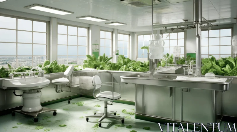 Modern Hospital with Plants: A Captivating Blend of Nature and Medicine AI Image