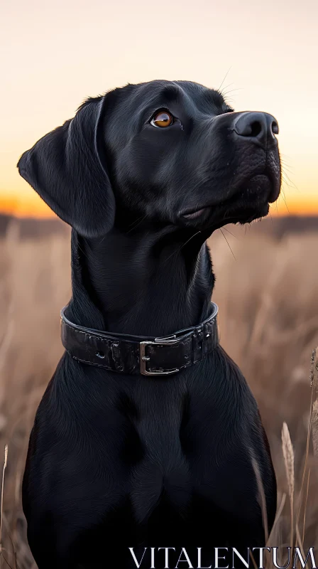 AI ART Labrador Dog in Sunset Glow