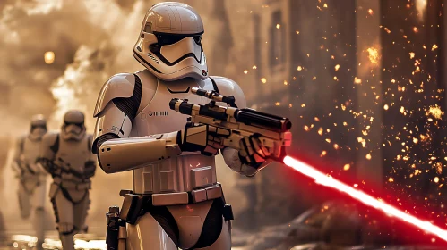 First Order Stormtrooper Firing Blaster