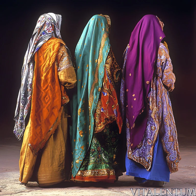 Mysteries of Culture: Women in Veils AI Image