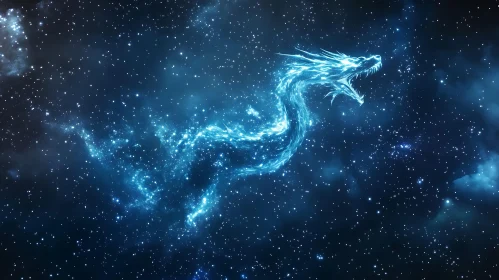 Glowing Dragon Among the Stars