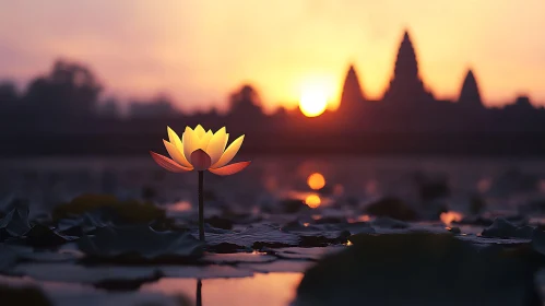 Lotus Flower at Dusk