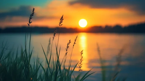 Golden Sunset Over Still Waters