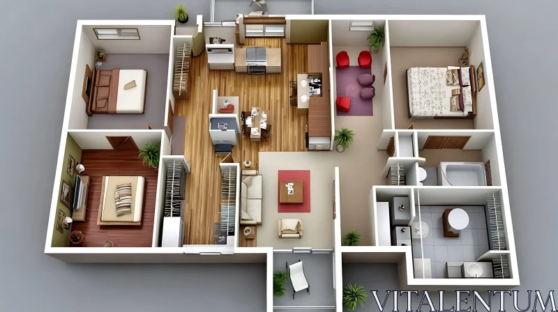 AI ART Detailed Apartment Layout Visualization