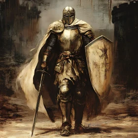 Armored Knight with Sword and Shield