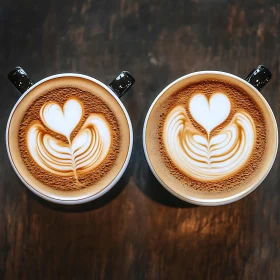 Two Heart Latte Art Coffee Cups