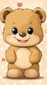 Cute Teddy Bear with Hearts