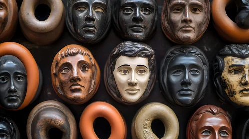 Sculpted Mask Collection Wall Decor