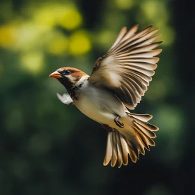 Bird in Flight: Sparrow Soaring