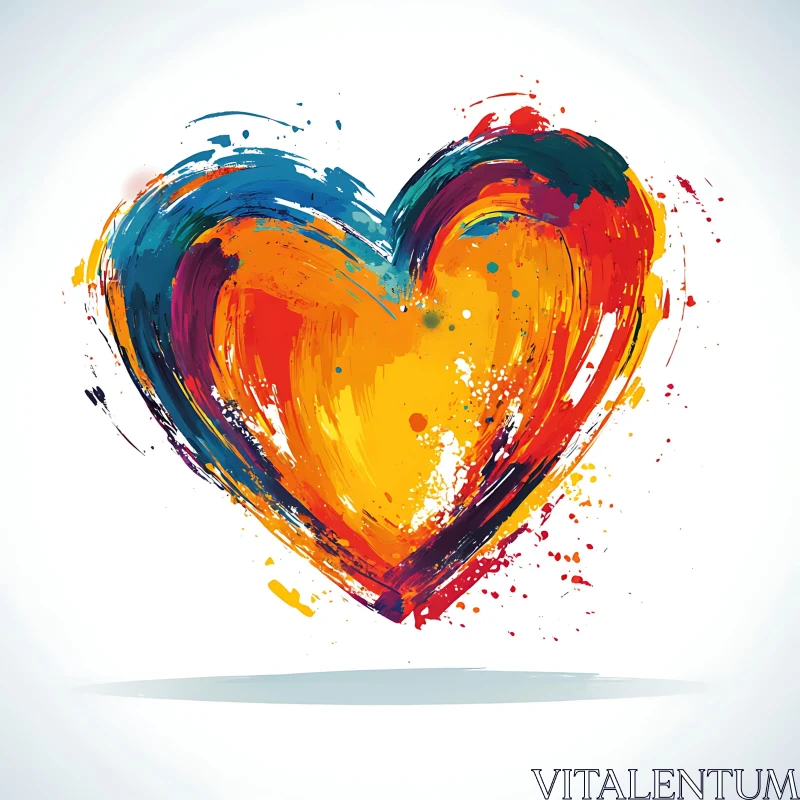 AI ART Colorful Heart Abstract Illustration