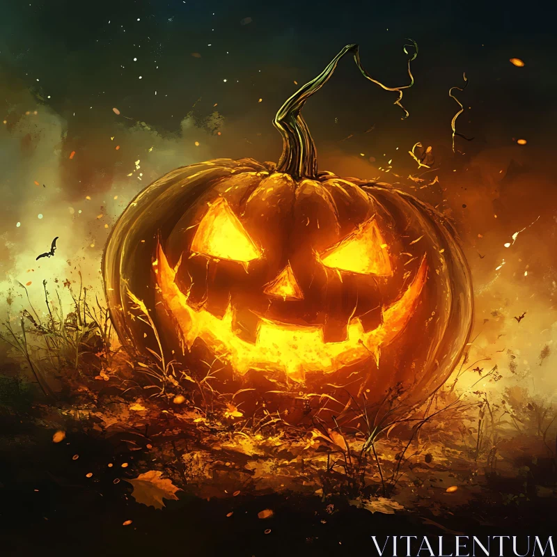 AI ART Spooky Halloween Pumpkin