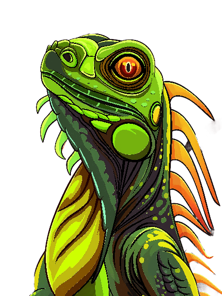 Vibrant Iguana T-Shirt Design POD Design