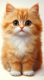 Innocent Orange Kitten with Big Eyes