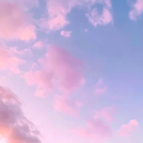 Pink Clouds in Blue Sky