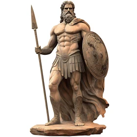 Heroic Sculpture of a Mythological Warrior