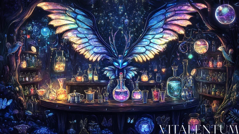 AI ART Fantasy Alchemist Potion Lab