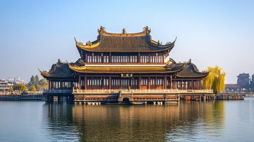 Asian Temple on Water