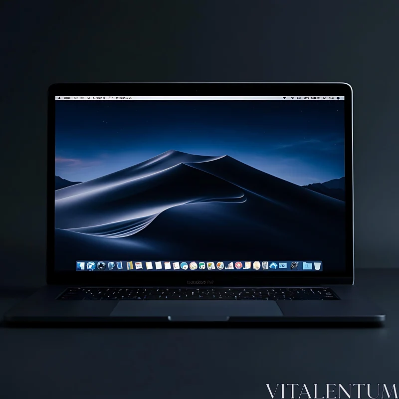 AI ART Sleek Laptop with Dark-Themed Display