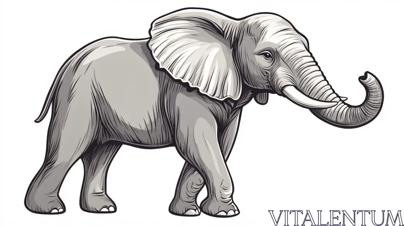 Majestic Elephant Artwork AI Image