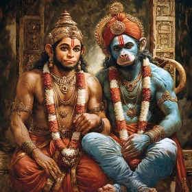 Portrait of Two Hindu Gods