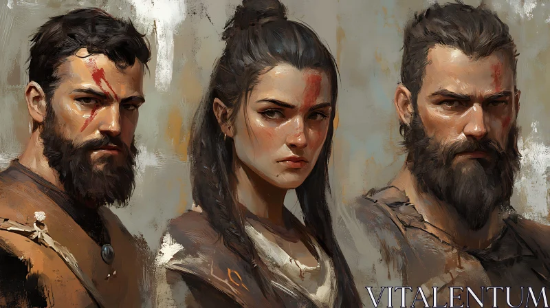 AI ART Earthy Warriors: A Portrait of Strength