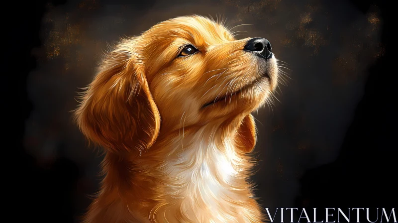 AI ART Innocent Puppy Painting