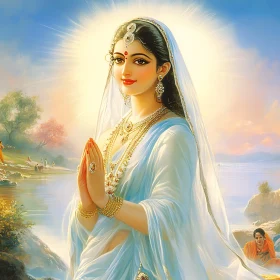 Serene Woman in Prayer