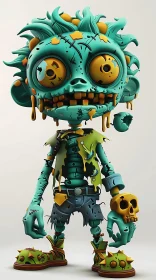 3D Rendered Cartoon Zombie Image AI Image