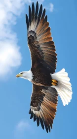 Soaring Eagle in Blue Sky