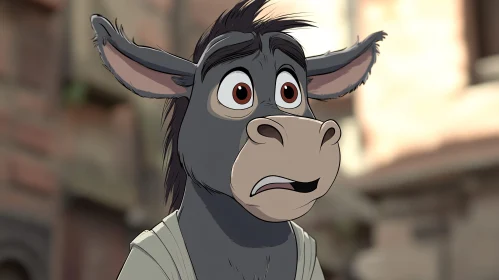 Surprised Donkey Cartoon Character