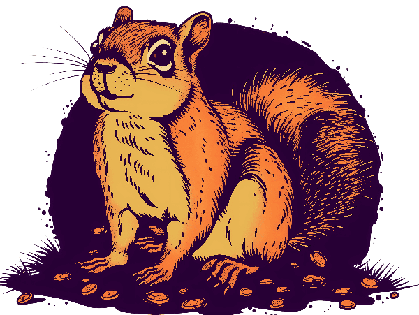 Squirrel Art for T-Shirt POD Design