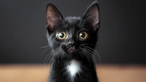Playful Kitten with Amber Eyes