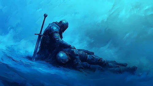 Blue Aftermath: Knight and Fallen Comrade