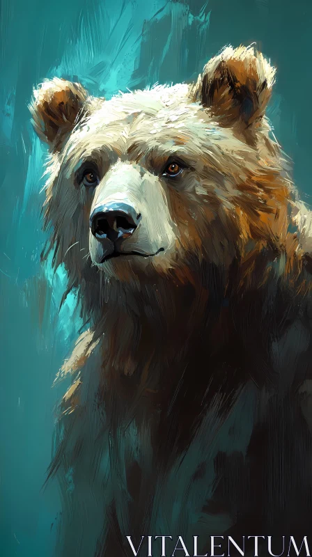 AI ART Intense Bear Canvas